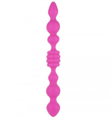 Розовый анальный стимулятор Lovely Juicer Double Ended Butt Plug - 25,4 см.