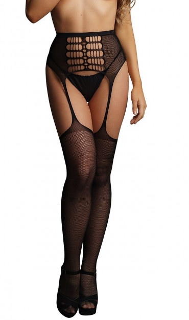 Чулки на высоком поясе High-waist Garterbelt Stockings, черный