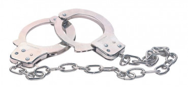 Наручники из металла с длинной цепочкой Chrome Handcuffs Metal Handcuffs W. Key