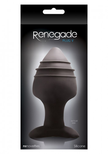 Большая черная анальная пробка Renegade Plug 5 - 12 см.