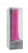 Розовый вибратор-реалистик с венками Purrfect Silicone Classic 7.1Inch Pink - 18 см.