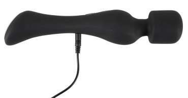 Черный вибромассажер с подогревом Cupa Warming Wand - 22,6 см.