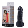 Черная насадка Harness для трусиков с плугом №26 - 21 см.