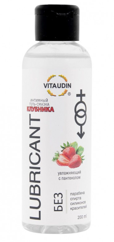 Интимный гель-смазка на водной основе Vita Udin с ароматом клубники - 200 мл.