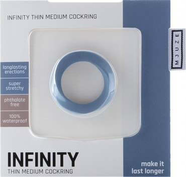 Синее эрекционное кольцо Infinity Thin Medium
