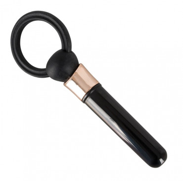 Чёрное эрекционное кольцо с вибростимулятором Penisring mit Minivibrator