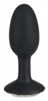 Чёрная анальная втулка с кристаллом Diamond Silicon Plug Large - 11 см.
