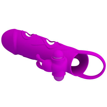 Baile Pretty Love Penis Sleeve With Ball Strap 5,5", розовая