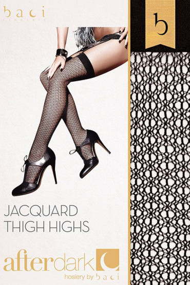 Жаккардовые чулки Jacquard Thigh High, черный