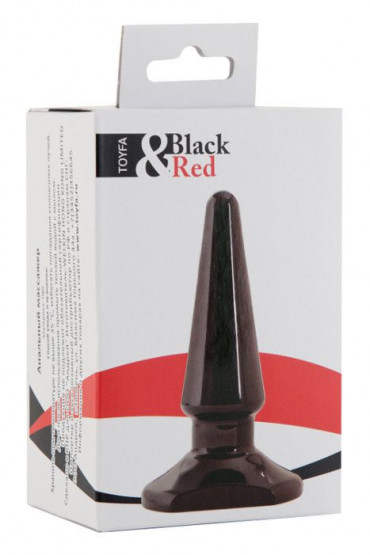 Черная анальная втулка Black&Red - 10 см.