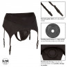 Черные трусики для страпона Thong with Garter размера 2XL/3XL, черный