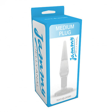 Прозрачный анальный плаг среднего размера Jammy Jelly Anal Medium Plug Crystal - 14 см.
