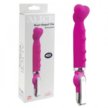 Розовый вибратор Alice 20-Function Heart Shaped Vibe - 18,2 см.