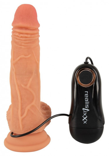 Телесный вибратор-реалистик Real Thing Small - 18,6 см.