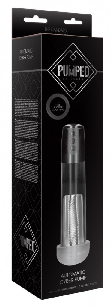 Автоматическая прозрачная вакуумная помпа Automatic Cyber Pump with Masturbation Sleeve