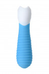 Голубой мини-вибратор S-Hande Mini 2 с ребрами - 11,8 см.