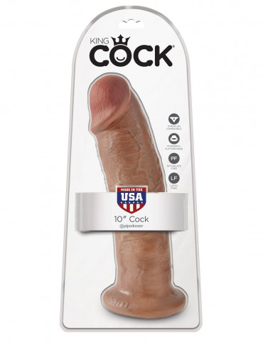 Фаллоимитатор-мулат большого размера 10" Cock - 25,4 см.