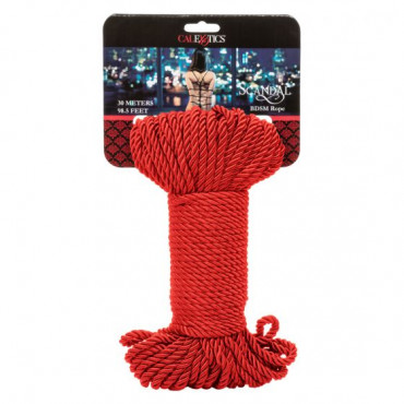Красная веревка для связывания Bdsm Rope - 30 м.