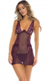 Соблазнительная сорочка Sneak Peak Chemise Set, сливовый