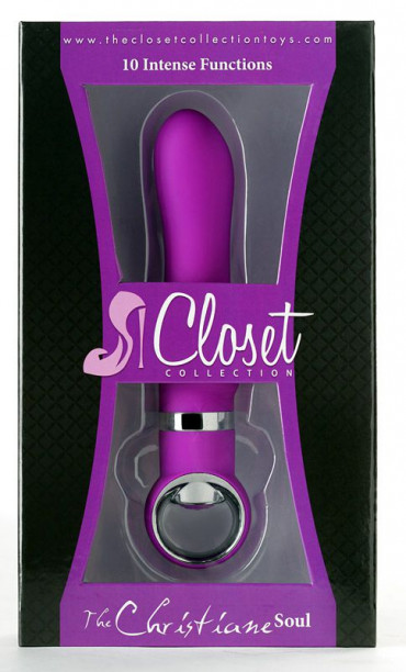 Фиолетовый силиконовый вибромассажёр Christiane Soul - 17,8 см.