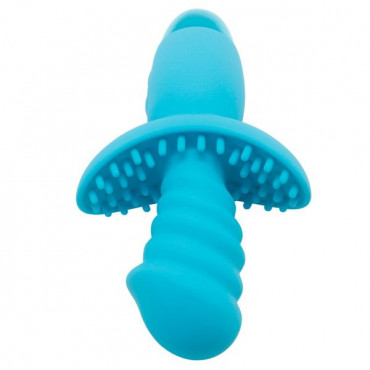 Голубой вибратор Indulgence Rechargeable Wild Ride - 16,5 см.
