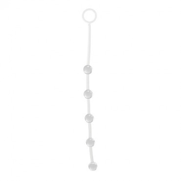Прозрачная анальная цепочка с 5 шариками Jammy Jelly Anal 5 Beads Crystall - 38 см.