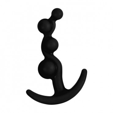 Черная анальная цепочка Lure ME Silicone Anal Toy - 10,5 см.