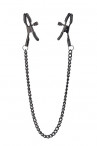 Черные зажимы на соски на цепочке Deluxe Nipple Clamps