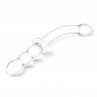 Изогнутый стеклянный фаллоимитатор 12’’ Girthy Ribbed G-Spot Glass Dildo With Handle Grip Double Ended - 30 см.