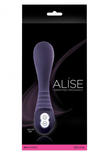 Фиолетовый перезаряжаемый вибратор Alise - 19 см.