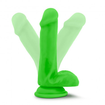 Зеленый реалистичный фаллоимитатор на присоске Neo 6Inch Dual Density Cock - 15,2 см.
