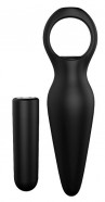Черная анальная вибровтулка Tapered Plug - 10 см.