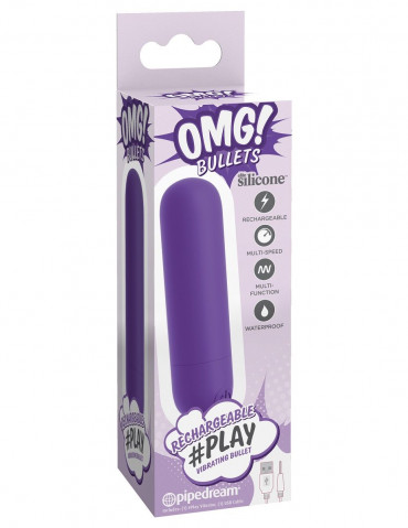 Фиолетовая перезаряжаемая вибропуля #Play Rechargeable Bullet