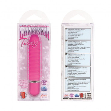 Розовый вибромассажер 10-Function Charisma Twisty - 19,75 см.