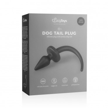 Черная пробка с хвостом собаки Dog Tail Plug S