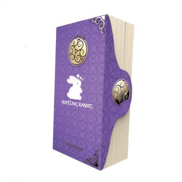Фиолетовый вибратор Magic Tales Spelling Rabbit со спиралью на стволе - 22,5 см.