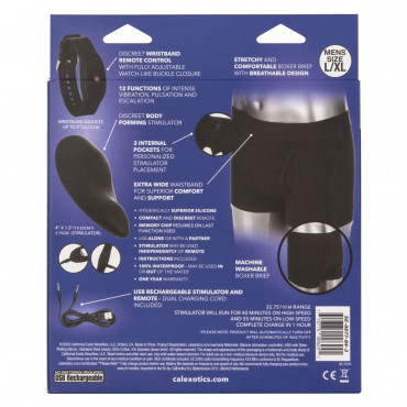 Черные трусы-боксеры с вибромассажером Remote Control Panty Set L/XL, черный