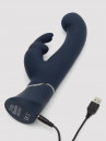 Темно-синий вибратор-кролик Greedy Girl Real-Feel Rabbit Vibrator - 25,4 см.