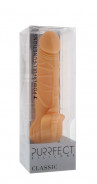 Телесный вибратор с лепестками в основании Purrfect Silicone Classic 7Inch Flesh - 18 см.