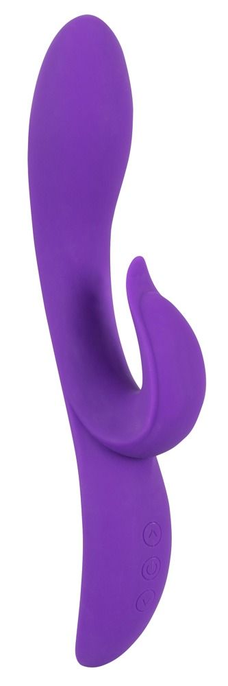 Фиолетовый вибратор с клиторальным отростком Pure Lilac Vibes - 21,8 см.