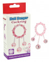 Розовое эрекционное кольцо Ball Banger Cock Ring с 3 утяжеляющими шариками