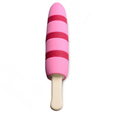 Розовый вибростимулятор-эскимо 10X Popsicle Vibrator - 21,6 см.