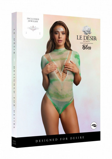 Боди с рукавами 3/4 и наклейкой на лицо Short Sleeve Teddy & Dazzling Sticker, зеленый