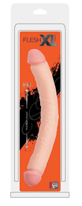 Двусторонний реалистичный фаллоимитатор Fleshxl Double Dong - 48 см.