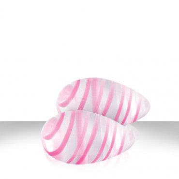 Прозрачные стеклянные вагинальные шарики Crystal Premium Glass Eggs Pink Strips