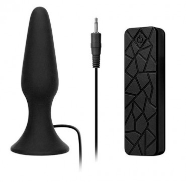 Чёрная вибропробка Menzstuff 5Inch Slim Intruder Butt Plug - 13 см.