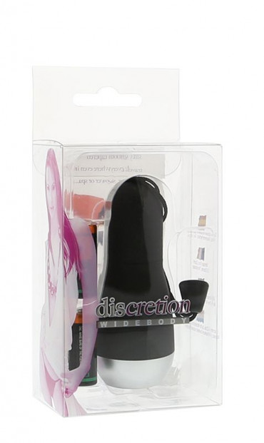 Черный водонепроницаемый мини-вибратор Discretion Wide Body Black - 6,5 см.