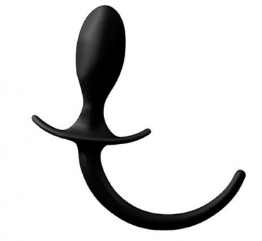 Чёрная анальная пробка с хвостом Shove UP 3.5Inch Buttplug With Tail