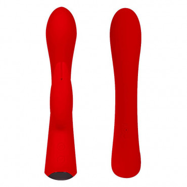 Красный вибромассажер-кролик 5" Silicone Bunny Love - 19,1 см.
