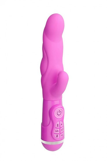 Розовый вибратор с клиторальным стимулятором Instyle Duo Vibrator 5.5Inch - 14 см.